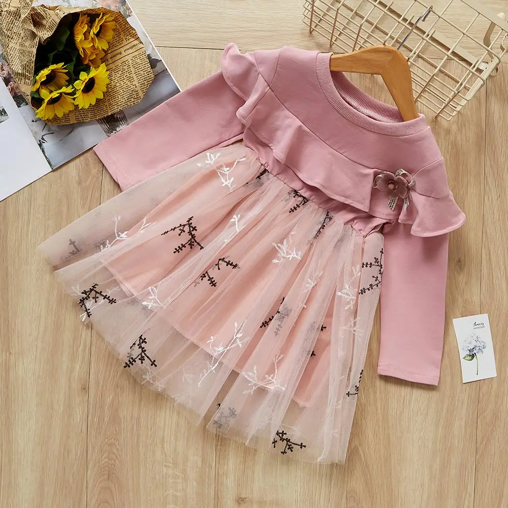 Mayfair Cabin/платья для девочек новое осеннее платье для маленьких девочек, детская одежда, платье принцессы в полоску с длинными рукавами и бантом