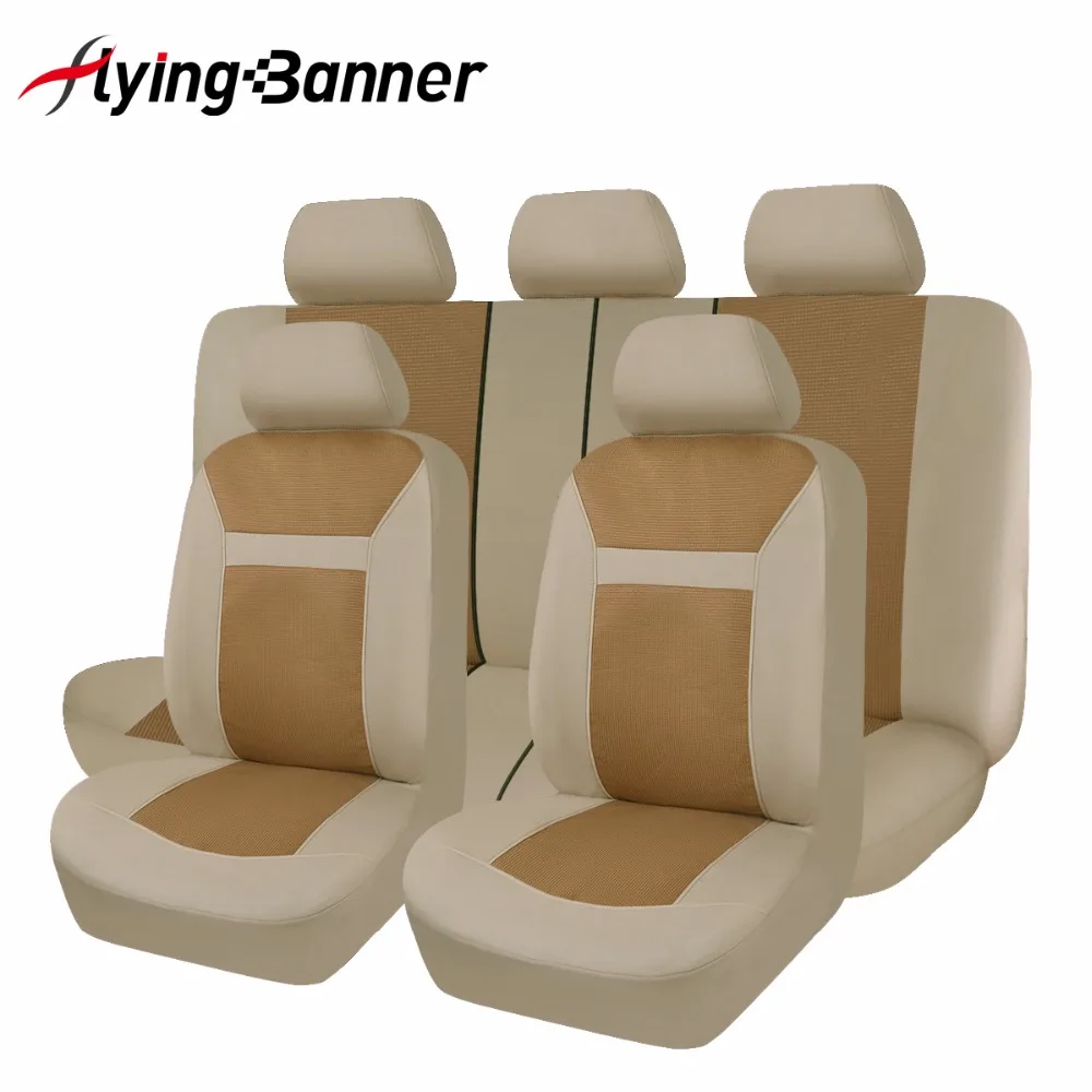 flyingBanner Polyster Fashion Jacquard Full Car Seat Cover Set Universal Fit Most font b Interior b