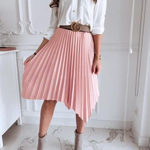 Новая женская богемная однотонная Повседневная плиссированная бандажная туника миди юбка женская сексуальная модная одежда для вечеринок