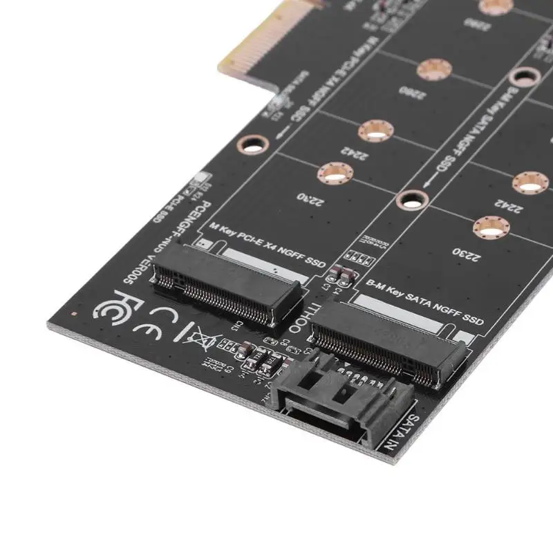 PCI-E 4X к NGFF SSD адаптер карта B-key+ M-key M.2 NGFF+ NVME двойной интерфейс PCIE адаптер карта с задней пластиной кабель