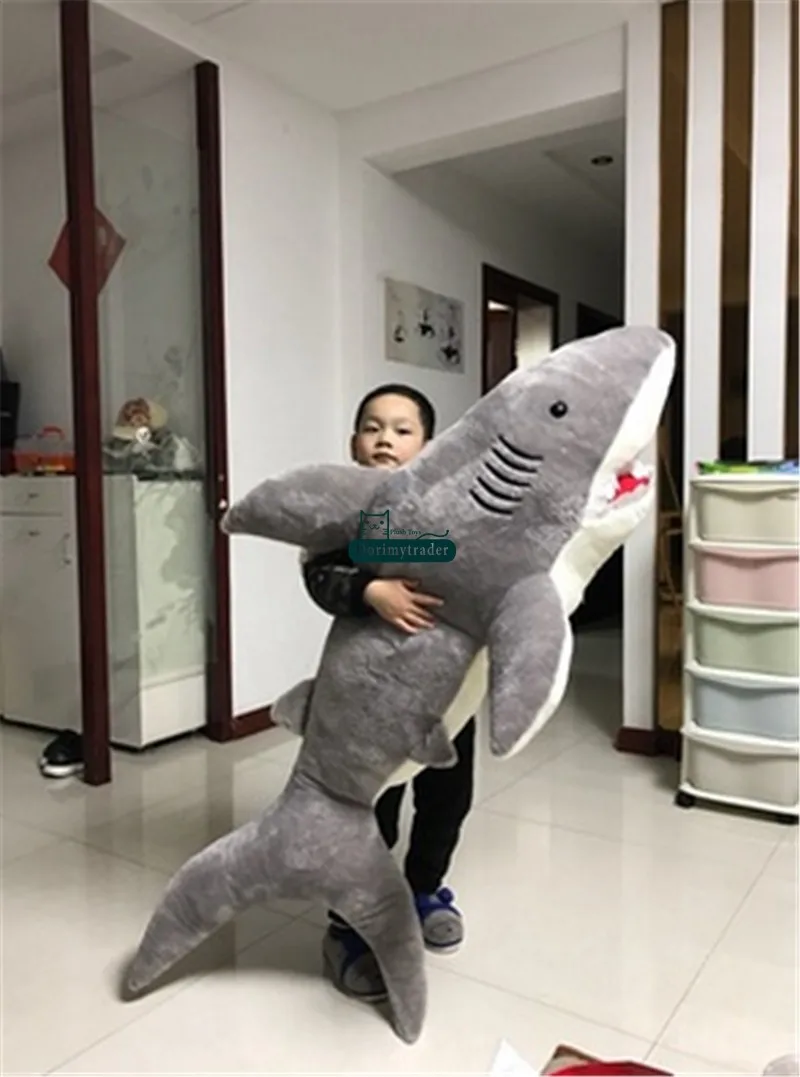 Dorimytrader 180cm Huge Soft Animals Shark Plush Toys Big Stuffed Fluffy Sea Animal Bite Sharks Kids Play Doll Present Cute Home Decoration DY60388 (18)