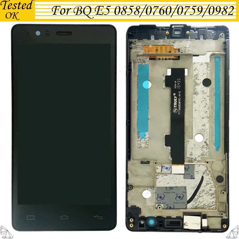 

Tested OK 5 inch For BQ Aquaris E5 4G 0982 0760 0858 0759 LCD Touch Screen Digitizer For BQ E5 LCD Display Assembly With Frame