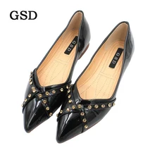 Весна, новые модные женские туфли на плоской подошве из лакированной кожи, повседневные туфли-лодочки с острым носком, украшенные кристаллами, женская обувь на плоской подошве, zapatos de mujer