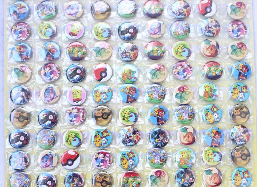N Hot 108 шт. мультфильм Pokemon логотип 30 мм DIY контактный значок кнопки крышка детали