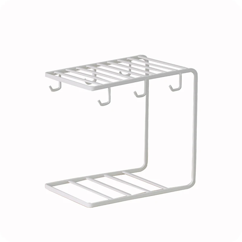Iron Storage Rack Paint Spraying Hanger Shelf Kitchen Storage Organizer Coffee Cups Mugs Rack Cup Holder