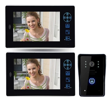 

2.4GHz 7'' Wireless Video Door Phone Audio Visual Intercom 2 Monitors