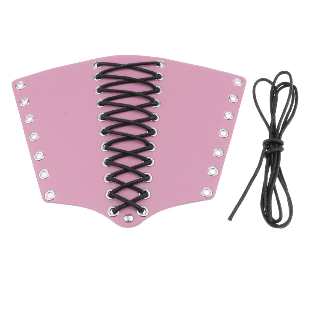 PU Leather Archery Arm Guard Bow String Lace up Wristband Forearm Protector