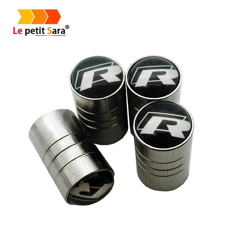 

for VW R line Car Styling Auto Wheel Rim Sticker Tire Valve Stem Caps for Volkswagen Polo Golf Polo Beetle Touran Touareg Jetta