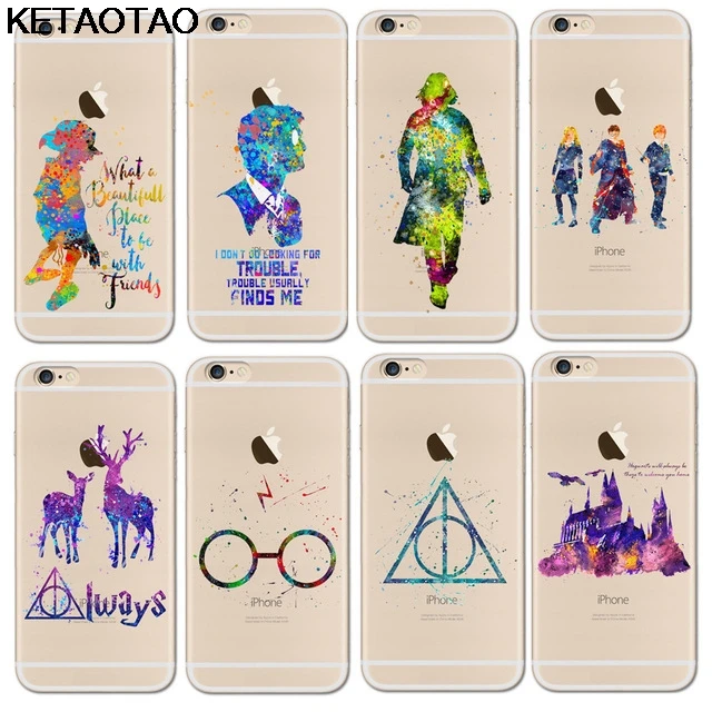 

KETAOTAO Harry Potter Watercolor Art Hogwarts castle deer Phone Cases for iPhone Plus X Case Crystal Clear Soft TPU Cover Cases