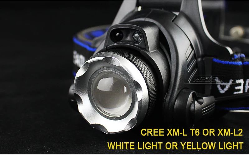 White yellow light IR Sensor led Headlamp xm l2 Head light USB Rechargeable headlight 18650 Lantern Head Flashlight Torch xml t6