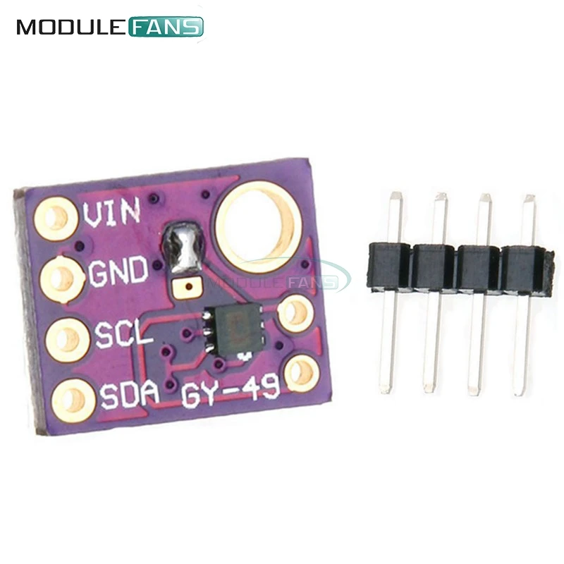 

GY-49 MAX44009 Ambient Light Sensor Module For Arduino With 4P Pin Header Module I2C IIC Output Lowest Power 1.7V-3.6V