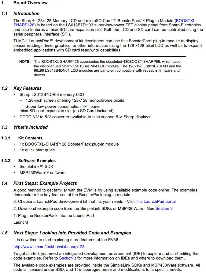 BOOSTXL-SHARP128 INFO