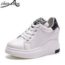 

Women's shoes 2018 free freight spring new style increased women's single shoes round thick end with white leisure shoes