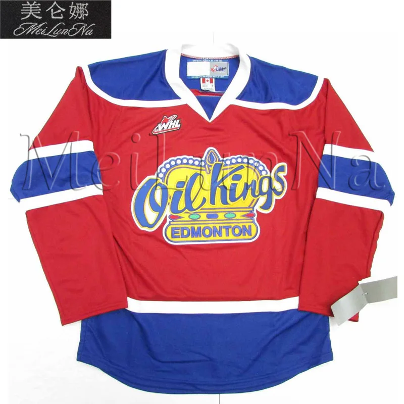 

MeiLunNa Customize WHL Edmonton Oil Kings Laurent Brossoit Tristan Jarry Griffin Reinhart Mark Pysyk Sewn On Any Name NO.Size
