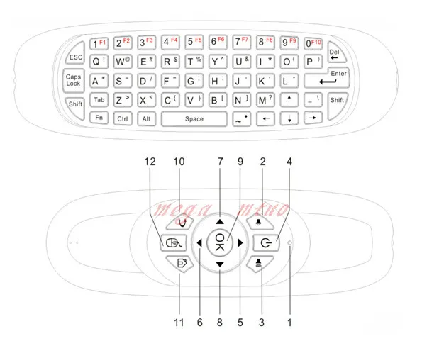 Беспроводной пульт дистанционного управления C120 Fly Air mouse tv BOX Keyboard 2,4G