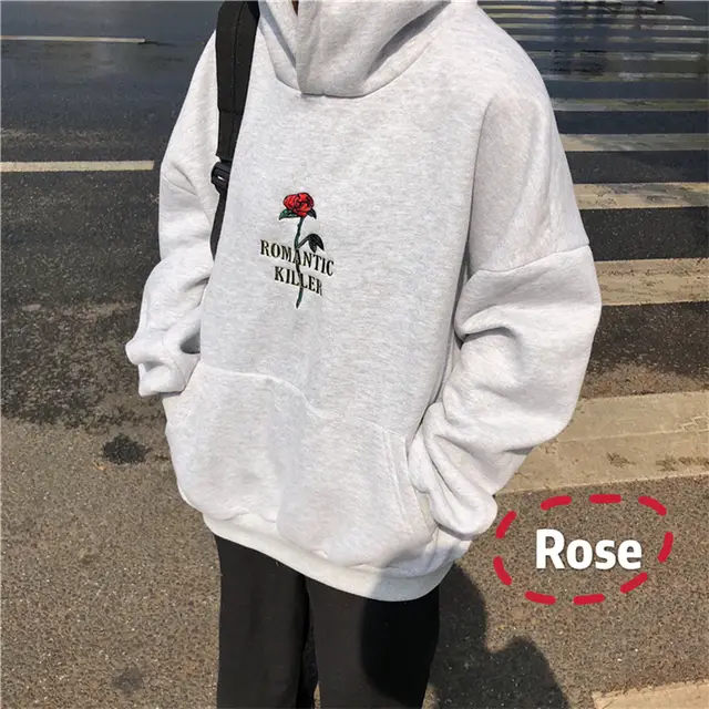 hoodies with roses womens