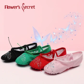 

Flower's Secret Comfortable water drill canvas ballet shoes for children, girls