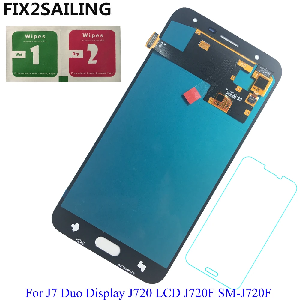 

For Samsung Galaxy J7 Duo 2018 J720 Super AMOLED LCD Display 100% Tested Working Touch Screen Assembly Replacement