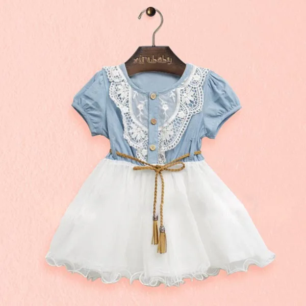 

Fashion Toddler Baby Kids Girl Short Sleeve Lace Princess Tutu Dress Party Dresses 1-6Y
