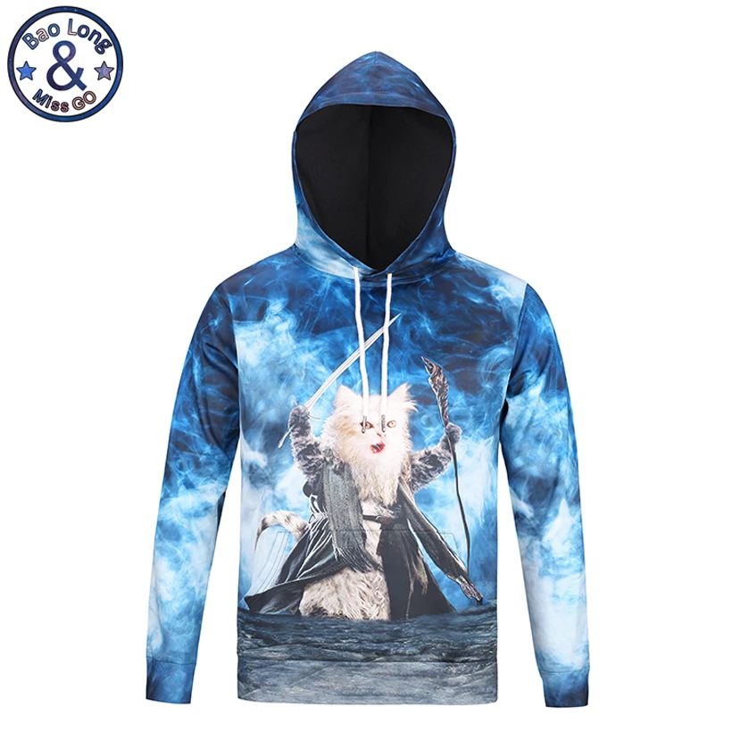

Mr.BaoLong Newest design Magic cat 3D printed hooded hoodoes men America hip-hop style sweatshirt for man H44