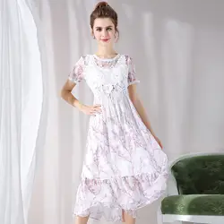 Богемное шифоновое платье с цветочным принтом, большие размеры, женские длинные платья миди с оборками, вечерние платья L до 4xl 5xl