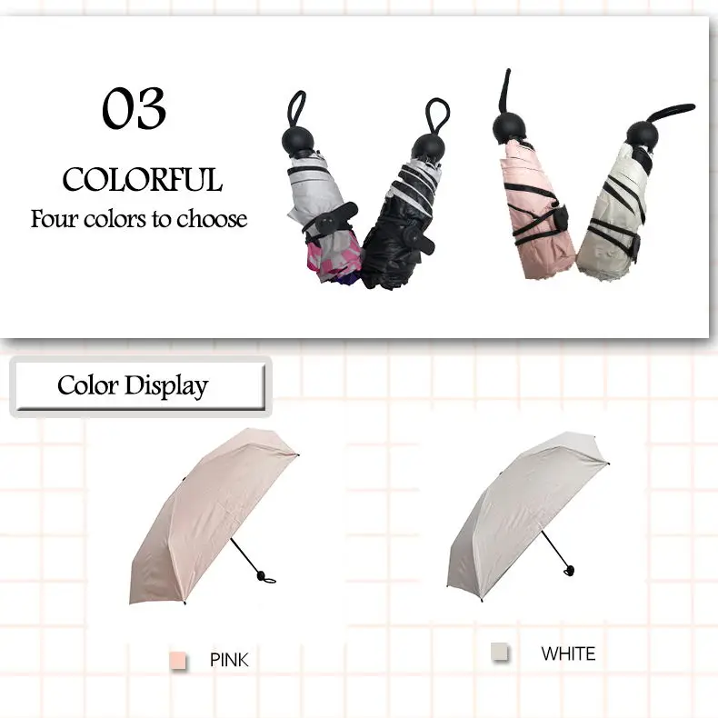 FR Mini Umbrella Pocket Rain Women Five Folding Umbrella Sun For Man High Quality UV Umbrellas Convenient Colourful For Travel1 (4)