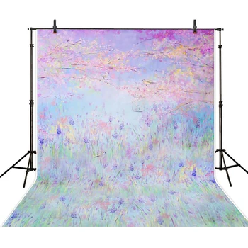 

150*200cm Spring Flowers Newborn Baby Birthday Backdrops Pink Painting Kids Photo Background Cloth Custom Studio Fotografia