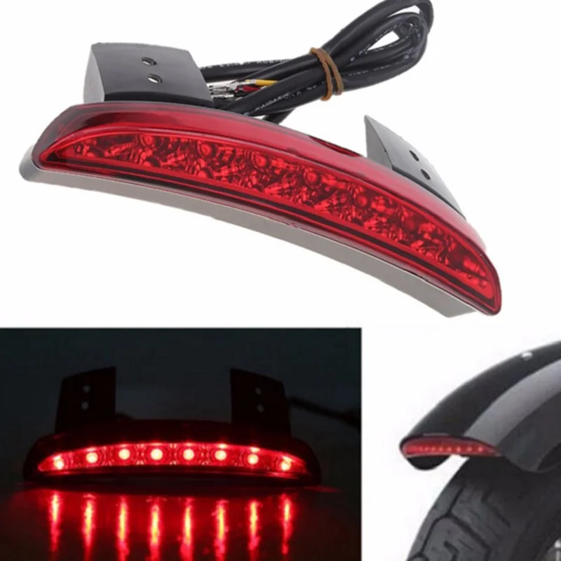 RedSmoke Chopped Fender Edge Motorcycle LED RED Stop Running Brake Rear Tail Light for Harley Sportster XL 883N 1200N XL1200V