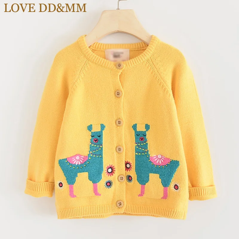 

LOVE DD&MM Girls Coats 2019 Autumn New Children's Clothing Girls Cute Lamb Single-Breasted Long-Sleeved Soft Knit Cardigan Coat