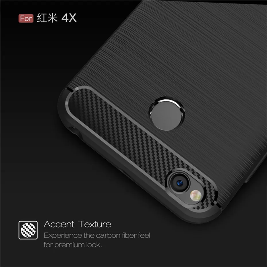 For Xiaomi Redmi 4X Case Silicone Carbon Fiber Heavy ShockProof Full Protector Fitted Soft TPU Case For Xiaomi Redmi 4X Cover