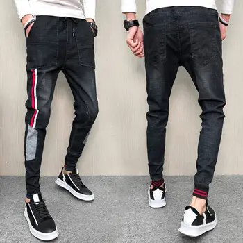

New stretch jeans, men's and Korean versions body trim leggings social spirits boys pants students leggings jeans men