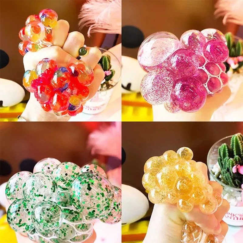 

2018 new 1pcs Antistress Face Reliever Grape Ball Autism Mood Squeeze Relief Healthy Toys Funny Geek Gadget for Halloween Jokes