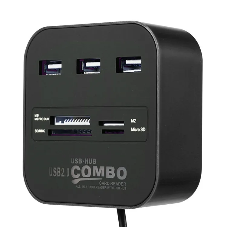 Cliry USB концентратор комбинированный все в одном USB 2,0 Micro SD высокоскоростной кардридер 3 порта разъем адаптера для планшетных ПК компьютер ноутбук