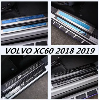 

Stainless steel Door Sill Scuff Pedal bupmer Protector Guard Skid Plate For 18 19 VOLVO XC60 2018 2019 BY EMS