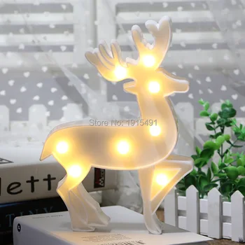 

White Plastic Letter LED Night Light Marquee Sign Animal Shape Lights Lamp Home Culb Outdoor Indoor Wall Wedding Decoration