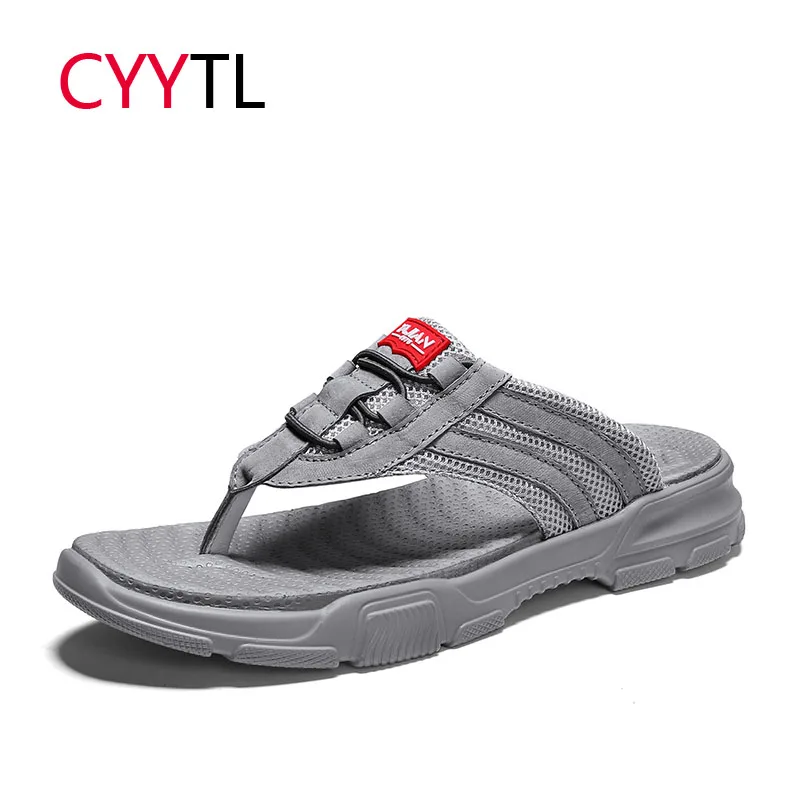 

CYYTL 2019 Summer Men Slippers Breathable Outdoor Flip Flops Casual Beach Sandals Male Shoes Height Sneakers Terlik Hombre