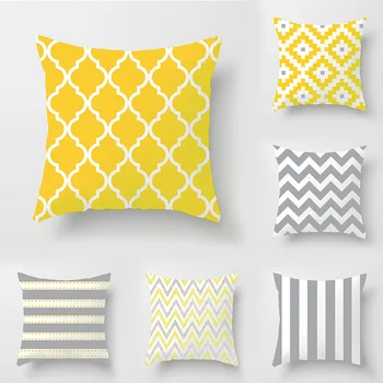 

Simple Home Cushion Cover Pillow Sofa Sleeve Lumbar Pillow Office Advertising Cushion Cojines Decorativos Para Sofa Geometric