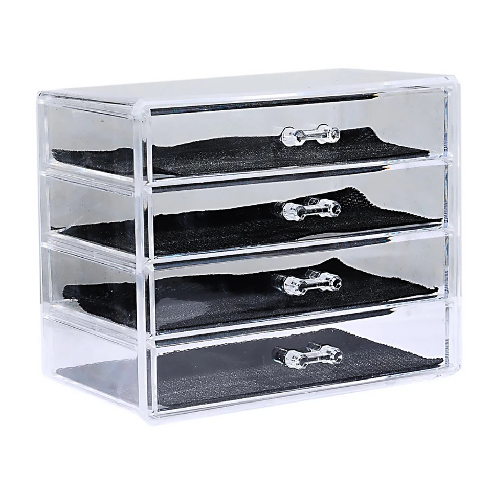  Transparent Acrylic Drawer Cosmetics Storage Box Storage Box Skin Care Products Grid Shelf Dressing