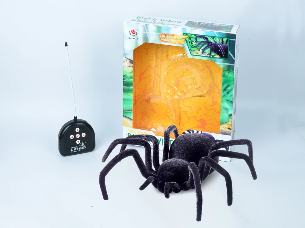 Забавная игрушка в виде животного, радиоуправляемая "Черная Вдова", паук