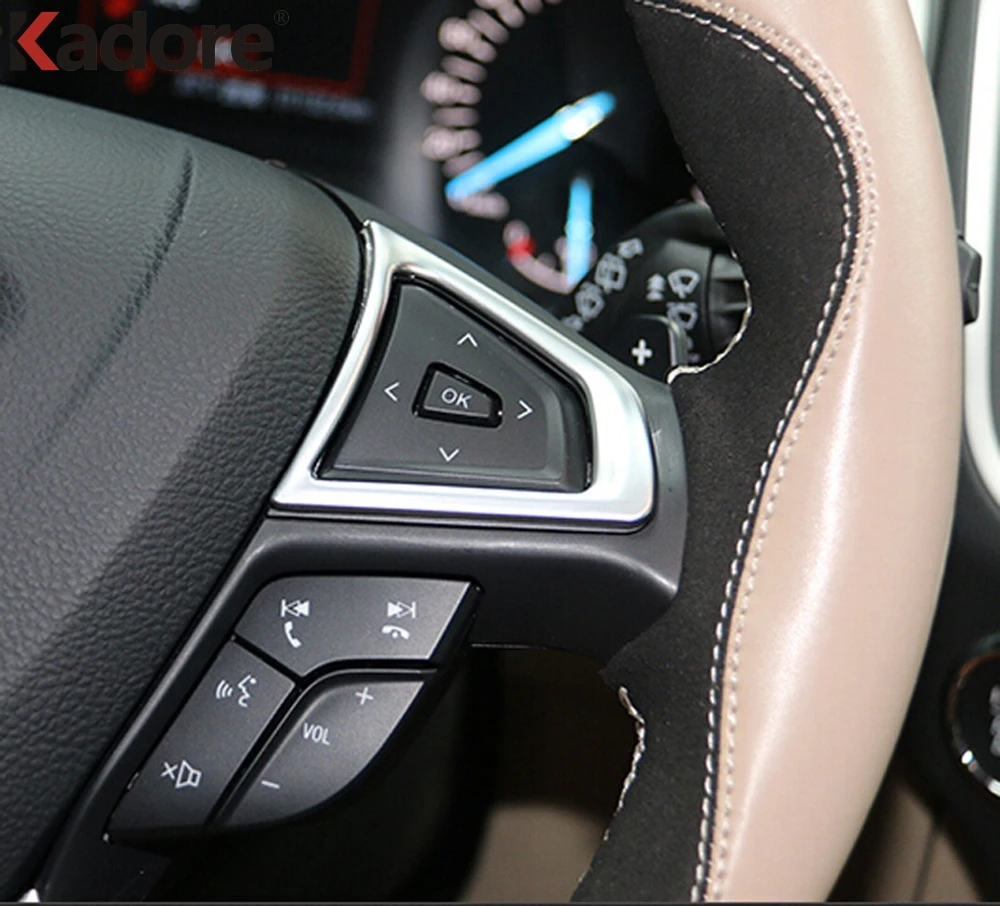 

For Ford Edge 2015 2016 2017 ABS Matte Steering Wheel Frame Panel Decoration Cover Trim Car Interior Accessories Sticker