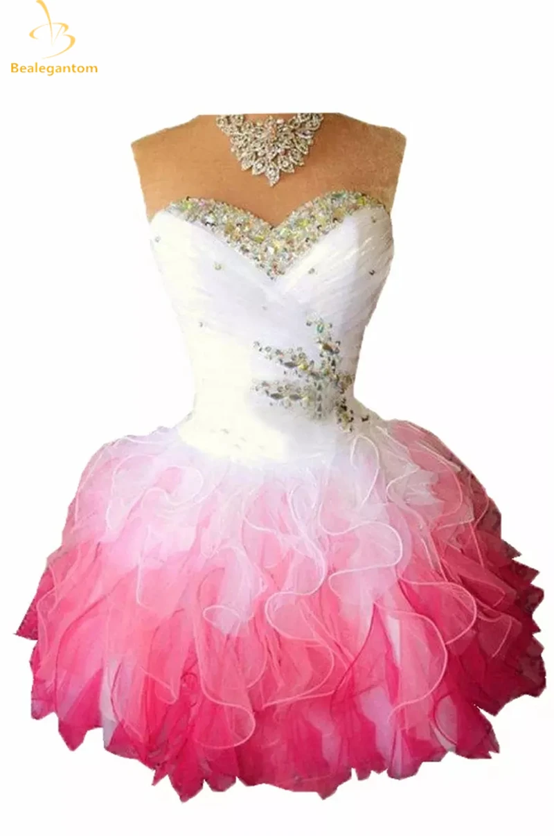 Bealegantom белые розовые платья для выпускного бала с бусинами платье для выпускного вечера на шнуровке плюс размер вечерние платья Robe De Soiree QA1412