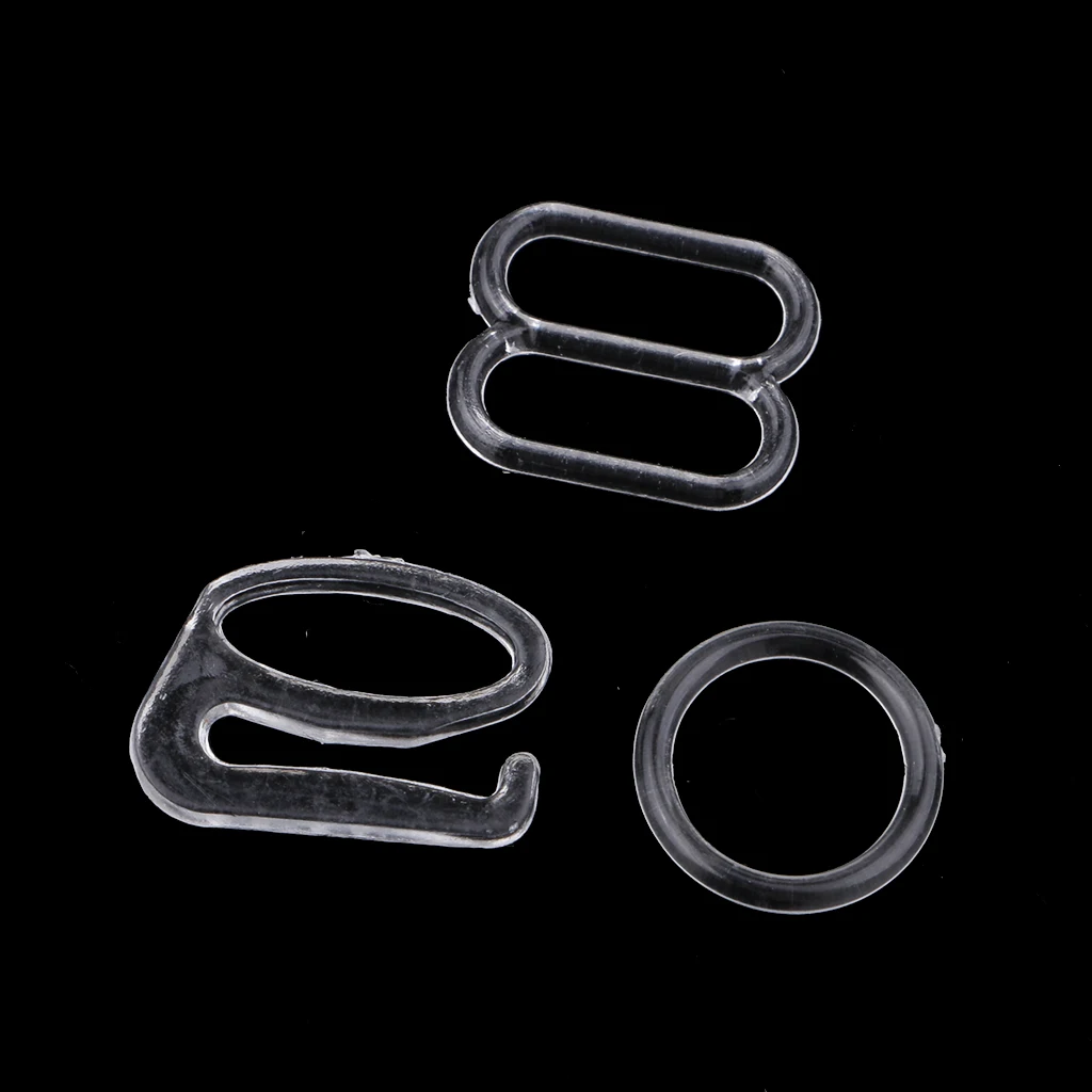 10 Sets Nylon Bra Lingerie Strap Clip Hook Slider O Ring Buckle Bikini Fasteners 10 Sets Nylon Bra Lingerie Strap Clip Hook Slider O Ring Buckle Bikini Fasteners