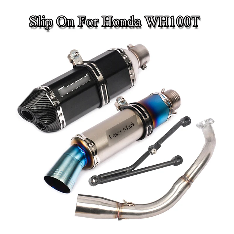 

Motorcycle Exhaust WH 100T Full System Pipe Front Link Pipe With Muffler Exhaust Tips For Honda WH100T Slip On Escape Moto