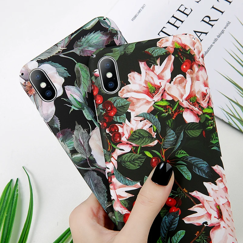 Moskado Vintage Flower Phone Case For iphone X XS MAX XR For iphone 6 6s 7 8 Plus Green Leaves For iphone 7 Hard PC Full Cover Moskado Vintage Flower Phone Case For iphone X XS MAX XR For iphone 6 6s 7 8 Plus Green Leaves For iphone 7 Hard PC Full Cover