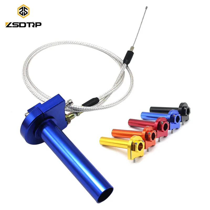 ZSDTRP Dirt Pit Bike Motocross CNC Aluminum Throttle Grip + Throttle Cable 22mm Quick Twister Motorcycle Modified Spare Parts ZSDTRP Dirt Pit Bike Motocross CNC Aluminum Throttle Grip + Throttle Cable 22mm Quick Twister Motorcycle Modified Spare Parts
