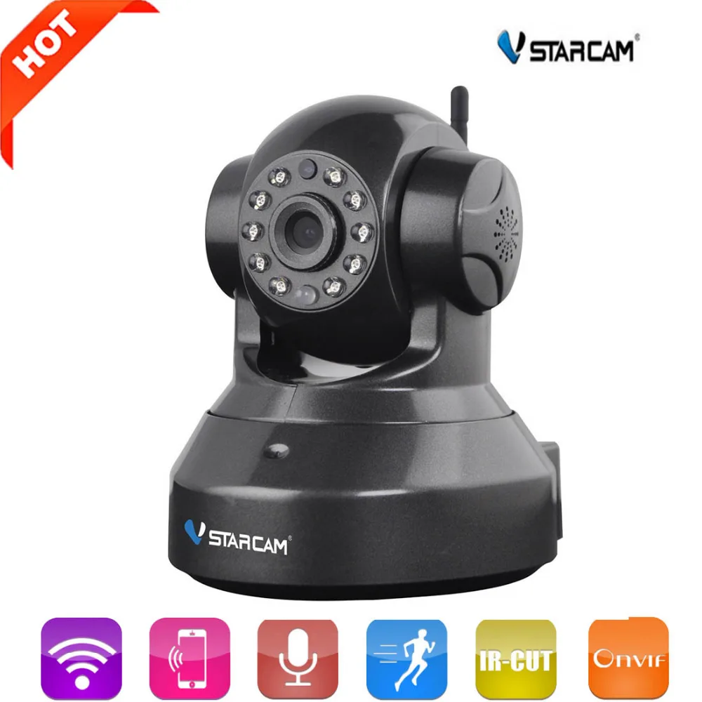  VStarcam HD 720P Wifi IP Camera Use eye4 App CCTV Wifi Camera Support 128GB Card ,Wireless Night Vision P2P Onvif Cam C7837WIP 