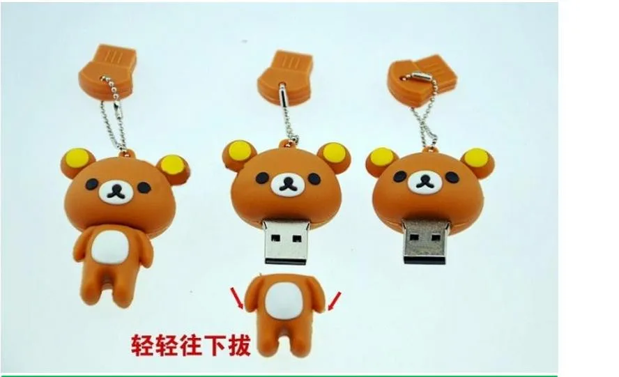 Милый флеш-накопитель Rilakkuma Bear стиль USB флеш-накопитель карта памяти U диск 4 ГБ 8 ГБ 16 ГБ 32 ГБ 64 Гб 128 Гб