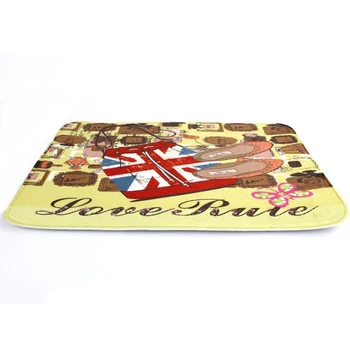 

Mats Anti Slip Floor Mat British style British flag cartoon Carpet Printed Pattern Carpet Rug for Bathroom Door Living Room