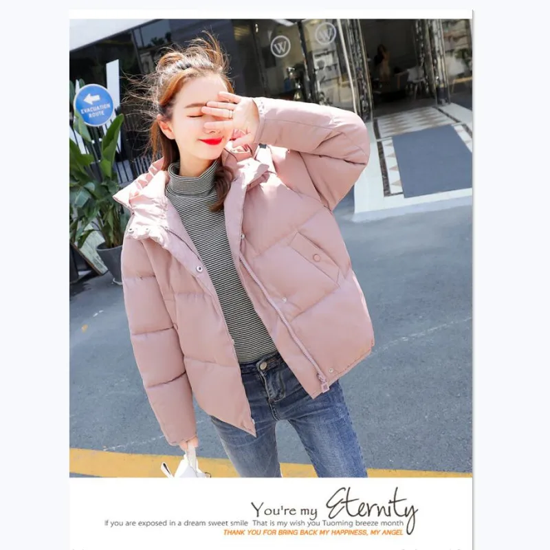 

2019 New Short Hooded Down Parkas Female Fashion Thick Winter Jacket Women Slim Warm Winter Coat Ladies Cotton Jacket Outwear