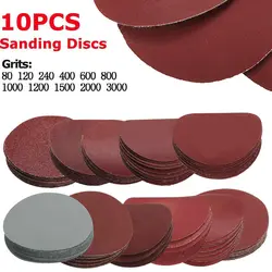 10 шт. 3 дюйма Круглый шлифовальной полировка дисков Pad шлифовальная бумага комплект 80-3000Grit 75 мм